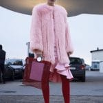 Givenchy Red/Pink Mesh and Crocodile Embossed Shopping with Inside Bag - Pre-Fall 2017