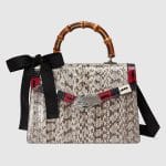 Gucci Beige Snakeskin Medium Lilith Top Handle Bag