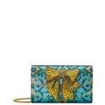 Gucci Blue Multicolor Brocade Broadway Clutch Bag