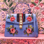 Gucci Sylvie Floral Embroidered Leather Top-Handle Satchel Bag 2