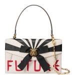 Gucci White/Red/Black Future Bow Top Handle Bag