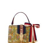 Gucci Yellow Multicolor Brocade Small Sylvie Shoulder Bag