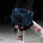 Prada Blue/Black Fur Corsaire Saddle Bag - Fall 2017