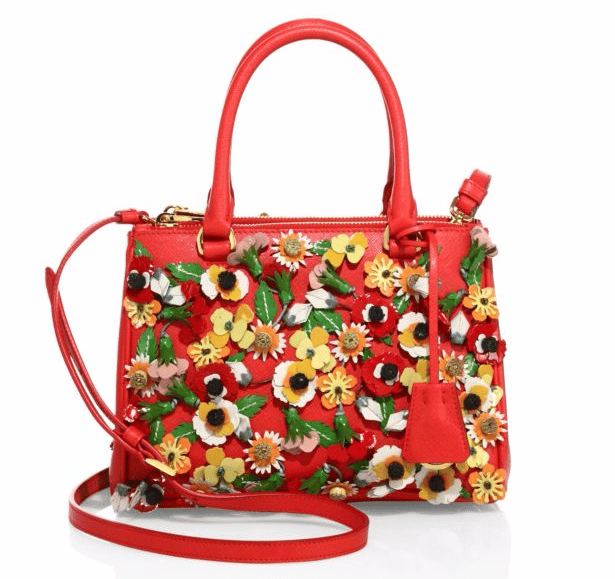 Prada Garden Saffiano Leather Satchel