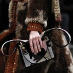 Prada Gray Multicolor Abstract Face Flap Bag - Fall 2017