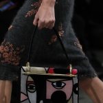 Prada Gray Multicolor Abstract Face Top Handle Bag - Fall 2017