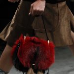 Prada Red/Black Fur Corsaire Saddle Bag - Fall 2017