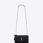 Saint Laurent Black Crocodile Embossed Medium Sunset Monogram Bag