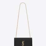 Saint Laurent Black Medium Kate Monogram Satchel Bag