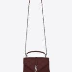 Saint Laurent Dark Red Medium Monogram College Bag