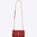 Saint Laurent Lipstick Red Medium Sunset Monogram Satchel Bag