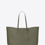 Saint Laurent Military Khaki Large Shopping Tote Bag