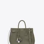 Saint Laurent Military Khaki Small Sac De Jour Souple Bag