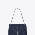 Saint Laurent Navy Blue Large Monogram Envelope Chain Bag