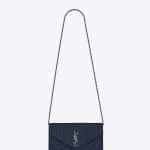 Saint Laurent Navy Blue Monogram Chain Wallet Bag