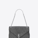 Saint Laurent Washed Grey Denim Large Monogram Envelope Chain Bag