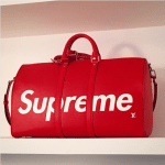 Supreme x Louis Vuitton Red Epi Keepall Bag 3