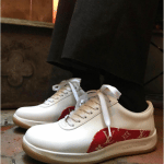 Supreme x Louis Vuitton White and Red Monogram Sneakers