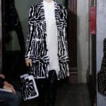 Valentino Black/White Fur Top Handle/Backpack Bag - Pre-Fall 2017