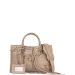 Balenciaga Beige Crocodile Embossed Classic City Bag