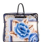 Balenciaga Blue/Black Floral Print Medium Blanket Square Tote Bag