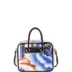 Balenciaga Blue/Black Floral Print Small Blanket Square Tote Bag