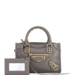 Balenciaga Dark Gray Metallic Edge Nano City Bag