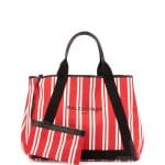 Balenciaga Red/White/Black Striped Medium Cabas Tote Bag