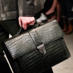 Bottega Veneta Black Crocodile Briefcase Bag - Fall 2017