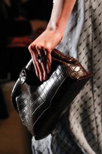 Bottega Veneta Brown Lauren Crocodile Clutch Bag - Fall 2017