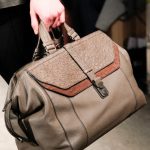 Bottega Veneta Taupe Leather:Ostrich Top Handle Bag - Fall 2017