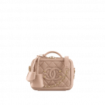 Chanel Beige CC Filigree Vanity Case Mini Bag