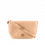 Chanel Beige Calfskin Medium Messenger Bag