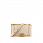 Chanel Beige Small Boy Chanel Jacket Flap Bag