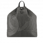 Chanel Beige/Black Striped Fabric:Calfskin Backpack Bag