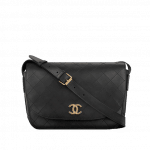 Chanel Black Calfskin Large Messenger Bag