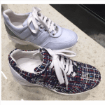 Chanel Blue Tweed and Fabric Sneakers