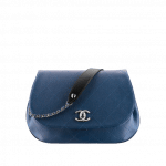 Chanel Blue/Black Grained Calfskin Medium Flap Bag