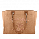 Chanel Camel Canvas with Sequins Deauville Small Shopping Bag