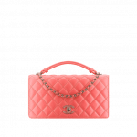 Chanel Coral Handle Tied Flap Bag