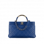 Chanel Dark Blue Carry Chic Small Shopping Bag