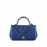 Chanel Dark Blue Carry Chic Small Top Handle Bag