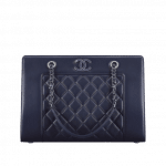 Chanel Dark Navy Blue Mademoiselle Vintage Large Shopping Bag