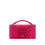 Chanel Dark Pink Handle Tied Flap Bag