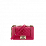 Chanel Fuchsia Quilted Small Boy Chanel Flap Bag