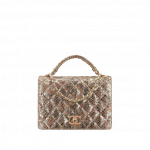 Chanel Gold Python Top Handle Bag
