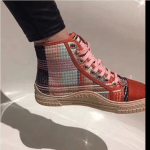 Chanel Orange/Pink Tweed Sneakers