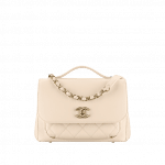 Chanel White Business Affinity Medium Top Handle Bag