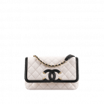 Chanel White/Black CC Filigree Flap Small Bag