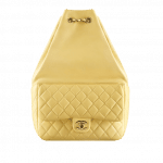 Chanel Yellow Quilted Lambskin Large Backpack Bag